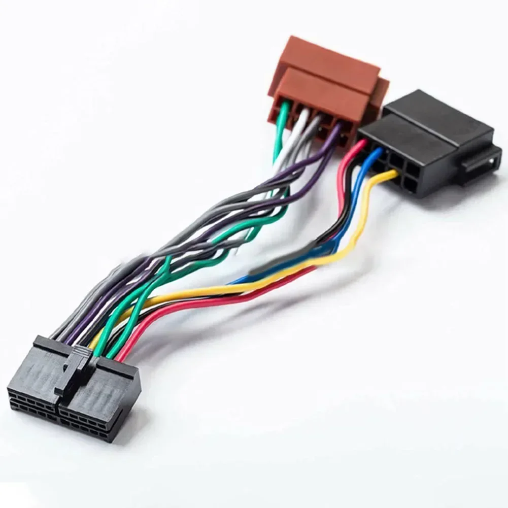 Car Radio Wire Harness 20 Pin CD Audio Wiring Connector ISO Split Female Cable Auto T-plug Power Cord Connection 14cm