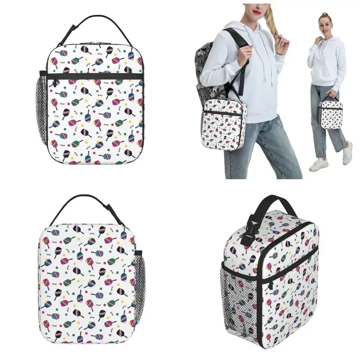 Pickle ball Spaß Paddel Dink Player Geschenk isoliert Lunch Bag Food Box wieder verwendbare Kühler Thermal Lunch Box Schule