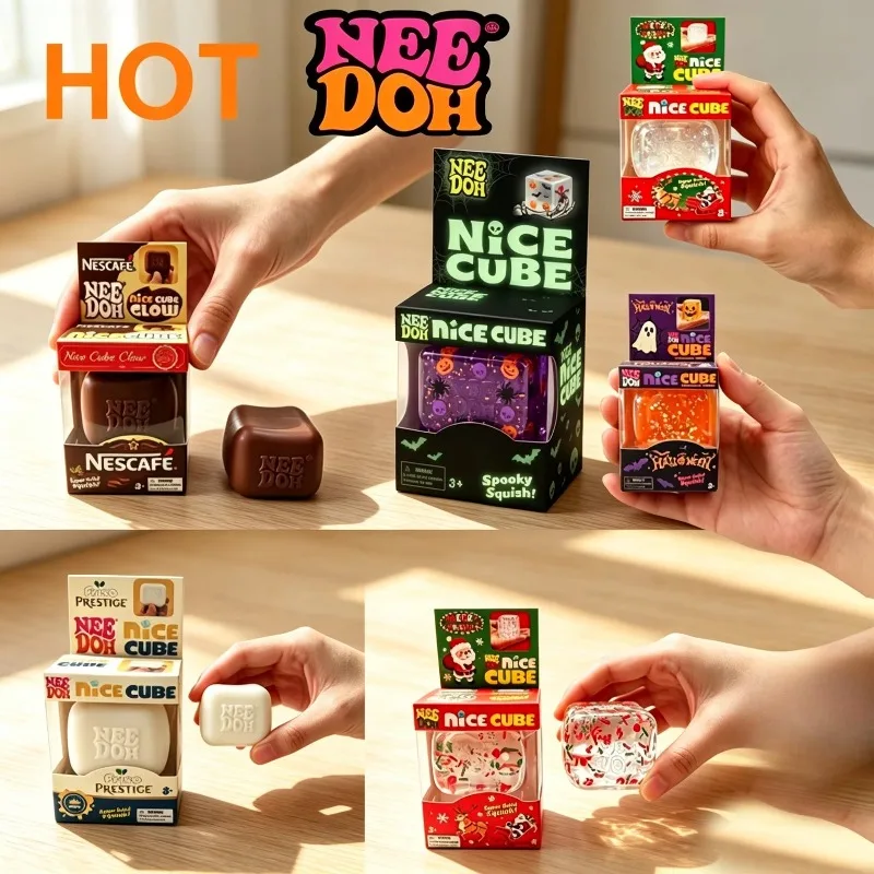 NeeDoh Christmas Halloween Series Products Relieve Stress Toys for Children and Adults Soft Extrusion Fidgety Rubik's Cube Relie
