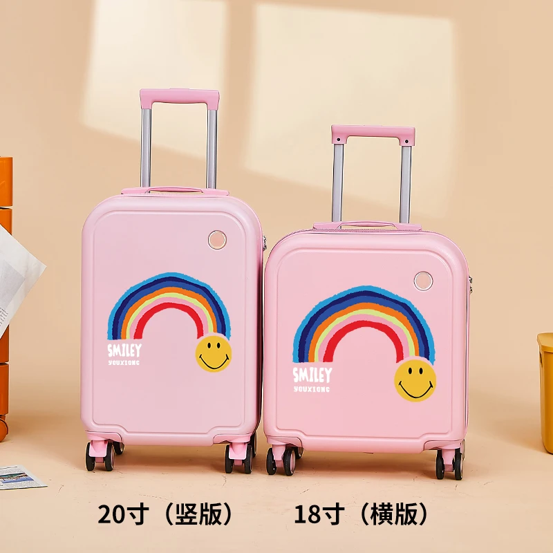 Luggage Children female 18 "20 small portable pull-rod boarding case Boys combination suitcase Student cartoon travel case