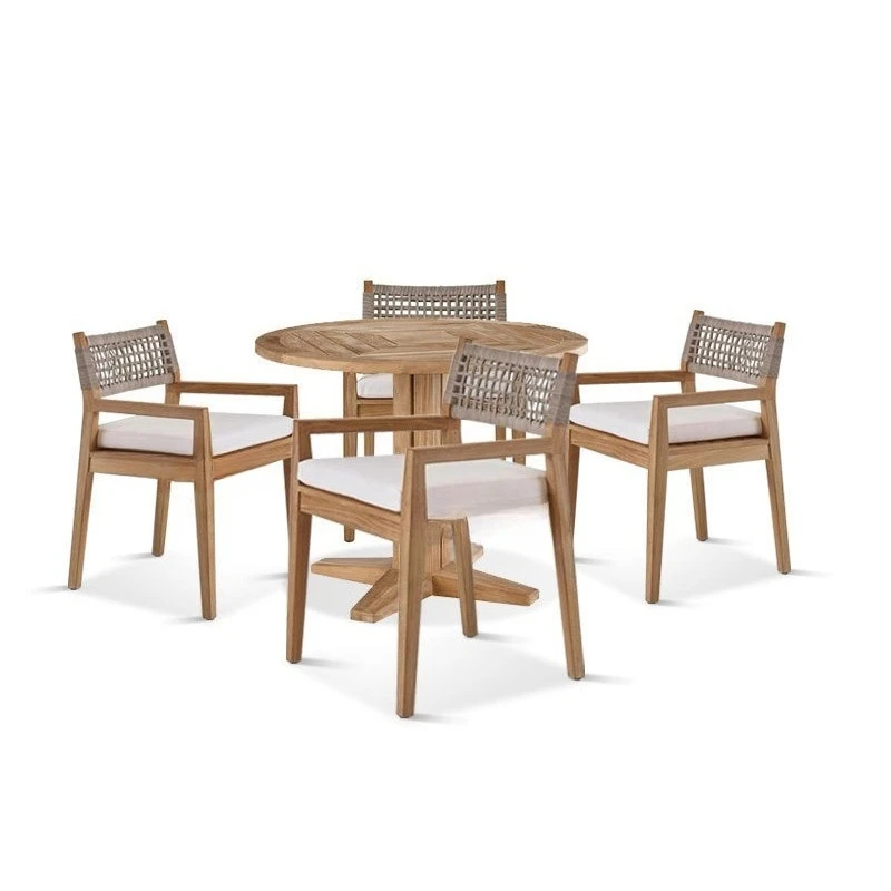 Outdoor tables and chairs courtyard villa solid wood long table, open-air teak outdoor preservative garden balcony leisure