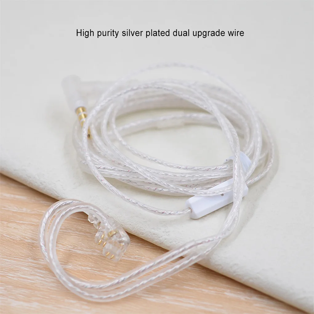 Wired Earphone Cable Portable Electroplated 3.5mm DIY Modified Upgrading Anti-corrosive Headset Cord Accessories with Mic