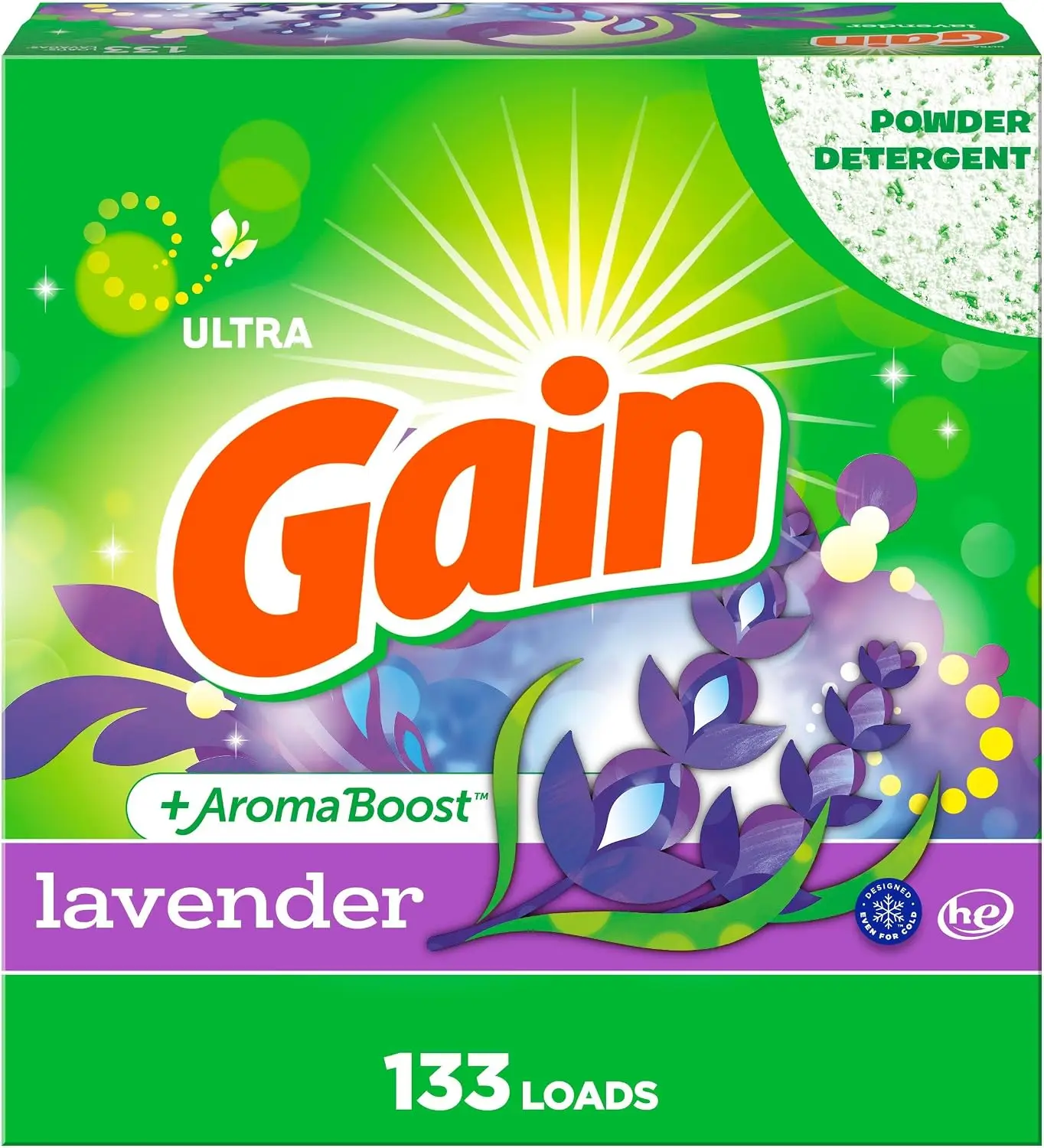 Gain Powder Detergent Lavender 133 Loads 123oz