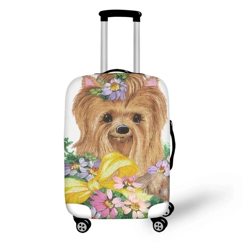 Cute Yorkshire Terrier Dog Printed Luggage Covers Stretchable 18-32 Inch Travel Suitcase Cover Trolley Case Protect Cover