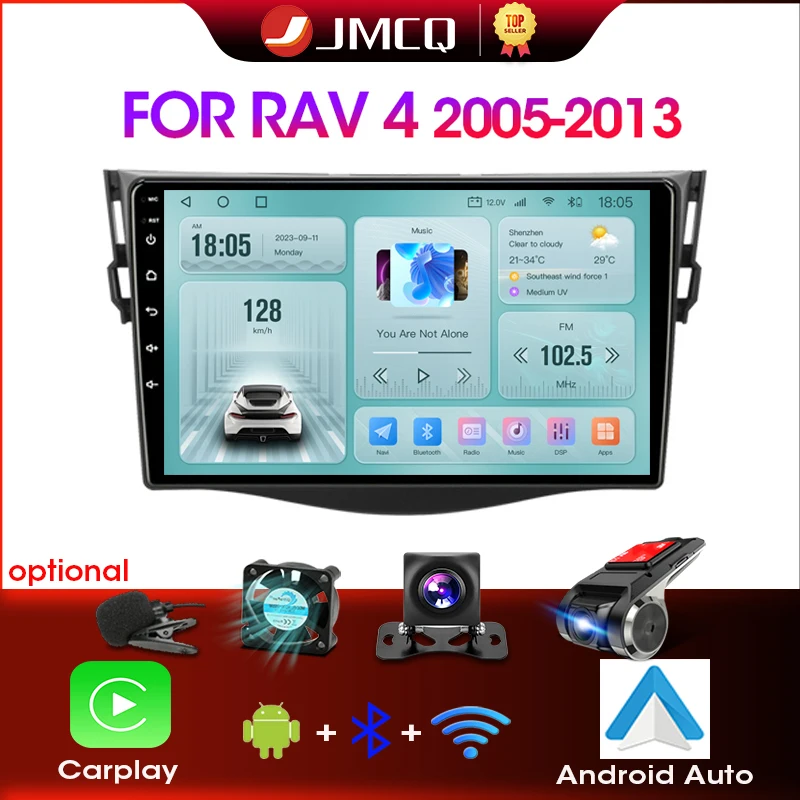 JMCQ Android DSP Car Radio Multimidia Video Player Navigation GPS For Toyota RAV4 Rav 4 2005-2013 2din 2 din head unit Carplay