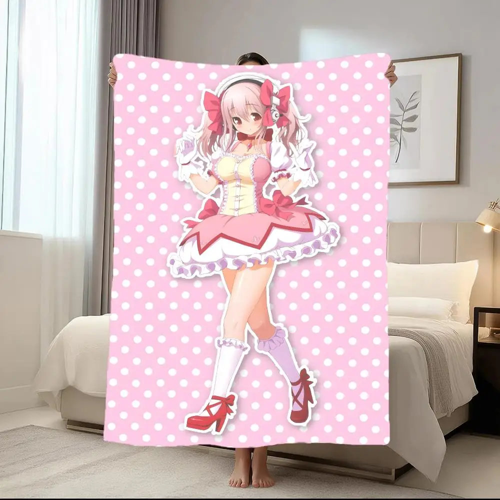 Anime S-Super SonicoS Throw Short Plush Throw Blanket Soft Skin-Friendly Multi-Scene Home Office