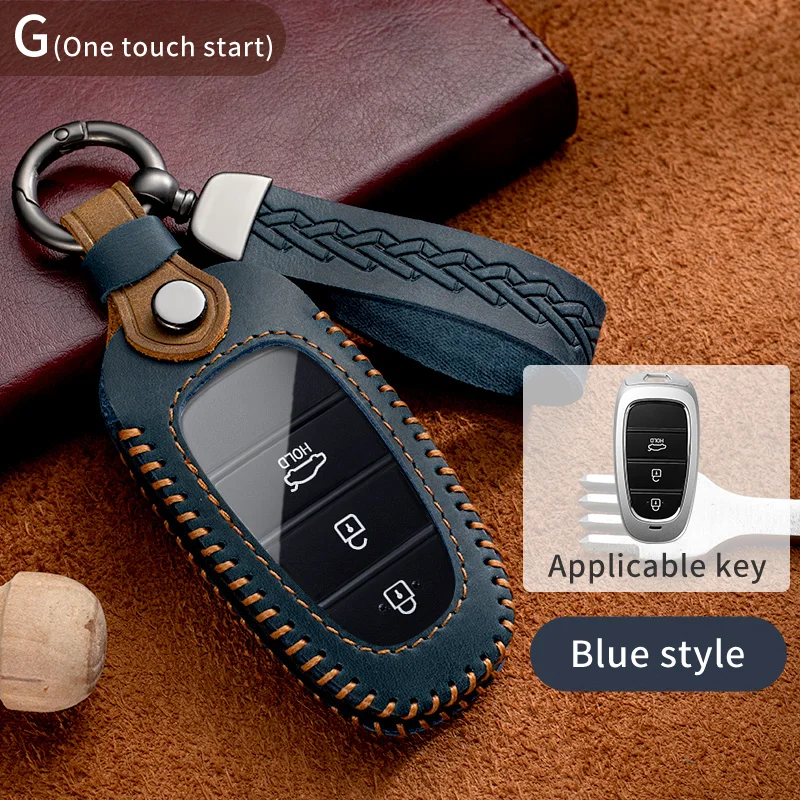 

New Car Key Holder Case Cover For Hyundai Tucson Solaris Sonata Hybrid NEXO NX4 Santafe Dn8 4 Buttons 2020 2021 2022 Accessories