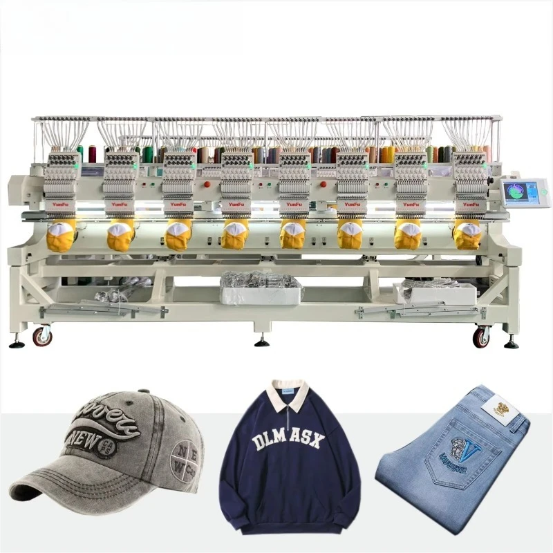 8-Head Computerized Industrial Embroidery Machine With Precise Stitching High Efficiency New Bearing Core Retail Use