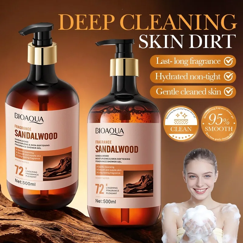 Sandalwood Moisturizing and Rejuvenating Fragrance Body Wash Deep Cleansing Lasting Fragrance 500ml