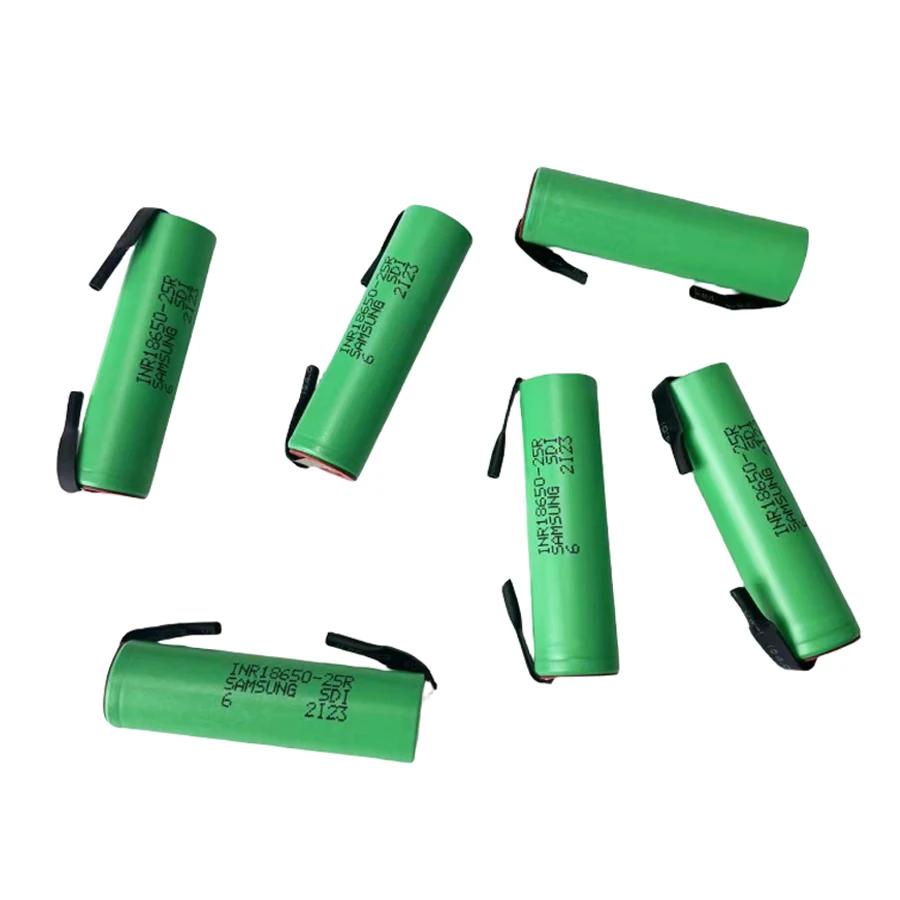 New 18650 2500mAh Rechargeable Battery 3.7V INR18650 25R High Current Power Battery Screwdriver Tool Soldered Nickel