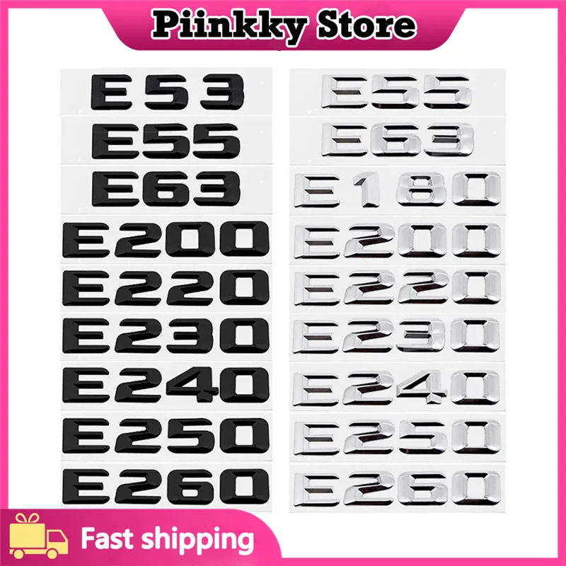

3d ABS Car Letters For E Class E43 E63 AMG Emblem Logo E200 E220 E250 E300 E320 E350 E400 E450 Sticker Accessories