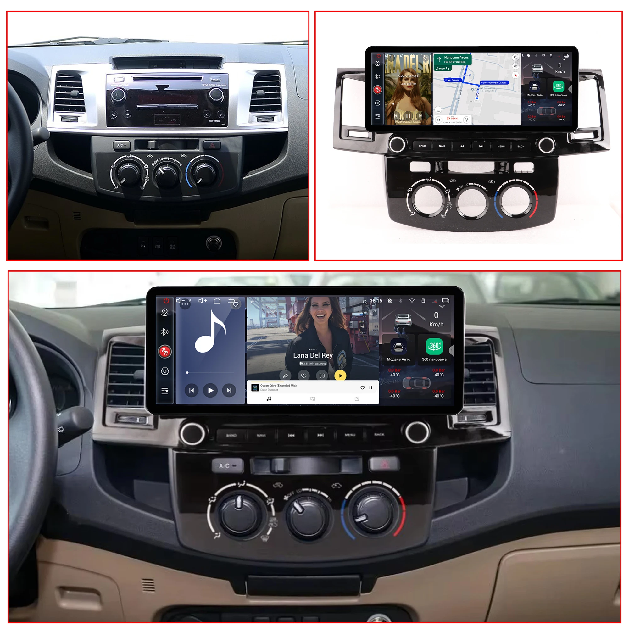 12.3 inch Redpower for Toyota Fortuner 2009-2015 Crystal Sound 850 Pro Max Android Car Radio Player Screen CarPlay DVD DSP