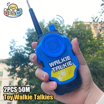 2 PCS 50M Toy Walkie Talkies Mini Portable Kids Electronic Spy Handheld Two-Way Radio Children Outdoor Interphone Toy For Kids