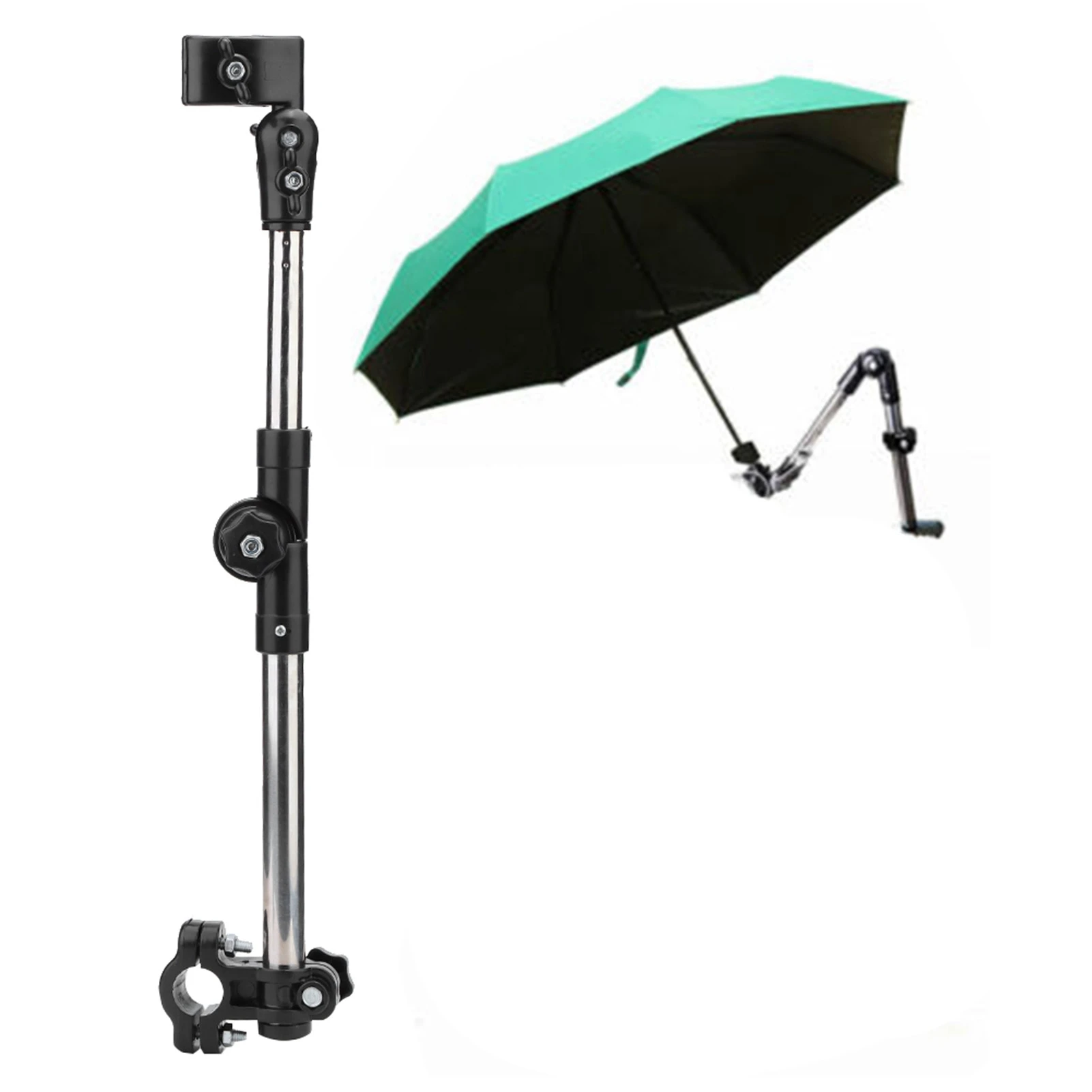 유모차 자전거 우산 거치대 스쿠터 핸들바 우산 홀더 클램프 지지대 커넥터 스쿠터 우산 지지대