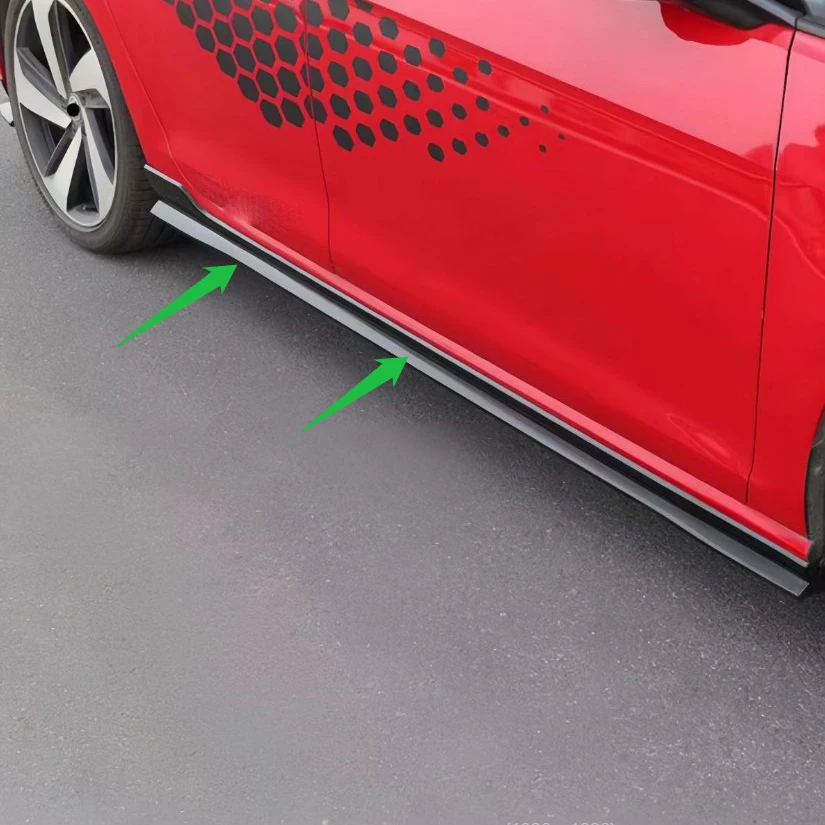 1 Pair Side Skirt Extension For 12-20 VW Golf GTI R MK7 MK7.5 4DR TCR Style Glossy Black Car Exterior Modification Accessories