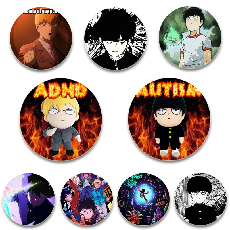 

Anime Characters Ekubo/Ritsu Kageyama/Arataka Reigen/Shigeo Kageyama Brooches Clothes Decoration Jewelry Accessories Pins Gifts