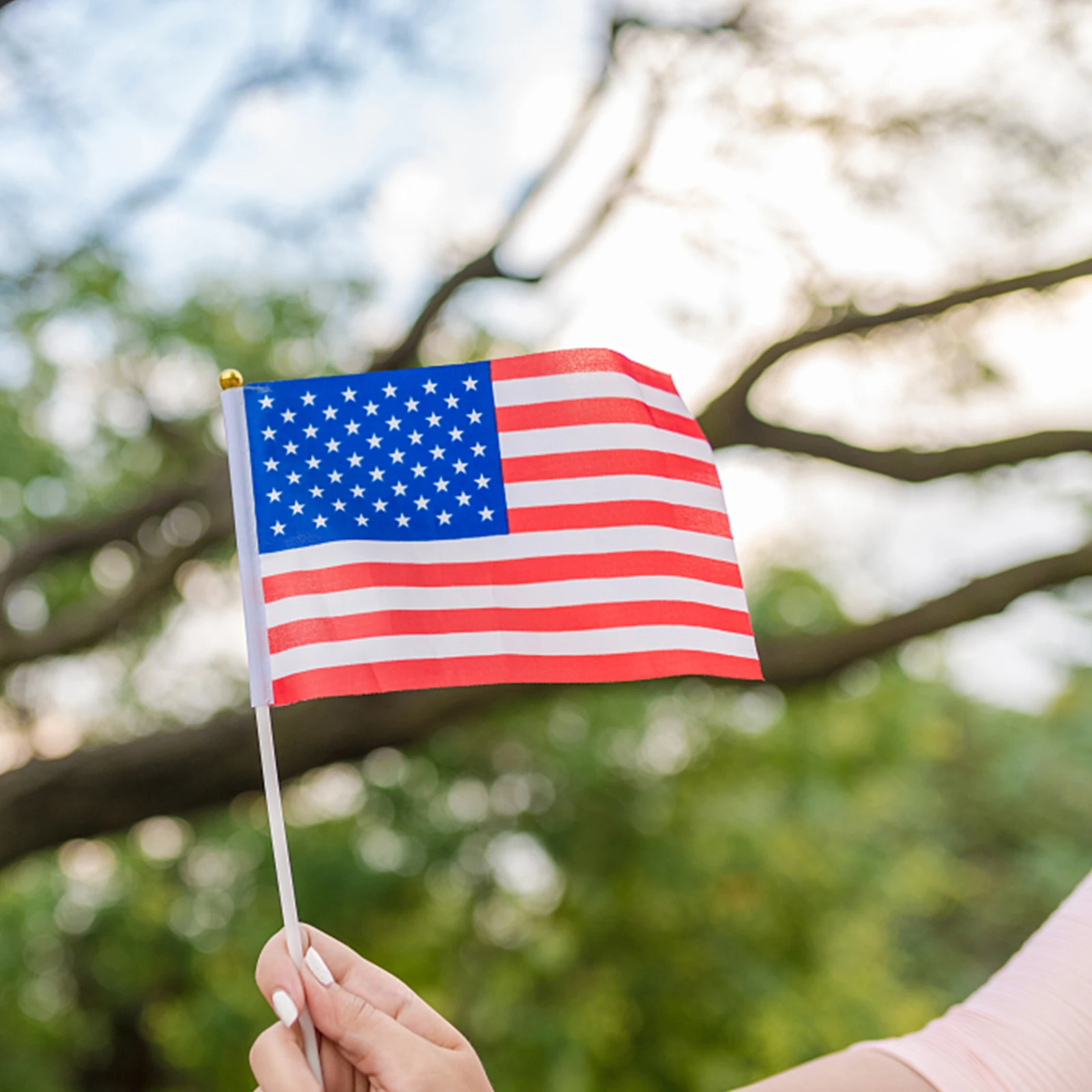 

32pcs Hand Waving Small National on Stick Portable Lightweight Party Festival Decorations for Classroom Garden Bar Sports Clubs