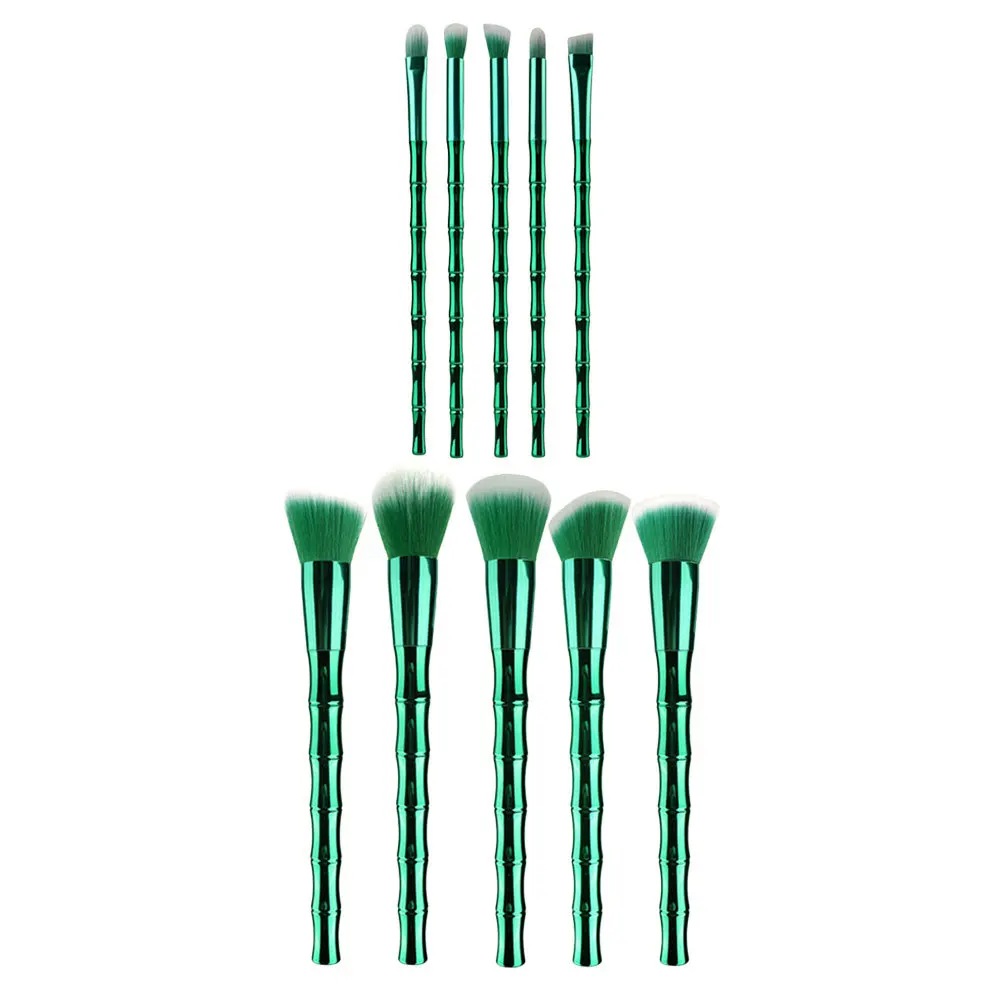 10-teiliges Bambus-Make-up-Pinsel-Set, weiche Haare, Pinsel-Set, Foundation, Gesichtspuder, Rouge, Augenbrauen, Lidschatten, Konturierung