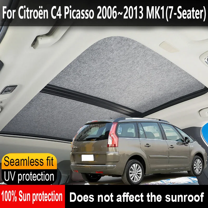 

Car Sunroof Insulation Roof Visor For Citroën C4 Picasso 2006~2013 12 MK1 Anti-UV Electrostatic Adsorption Sky Curtain Sunshade