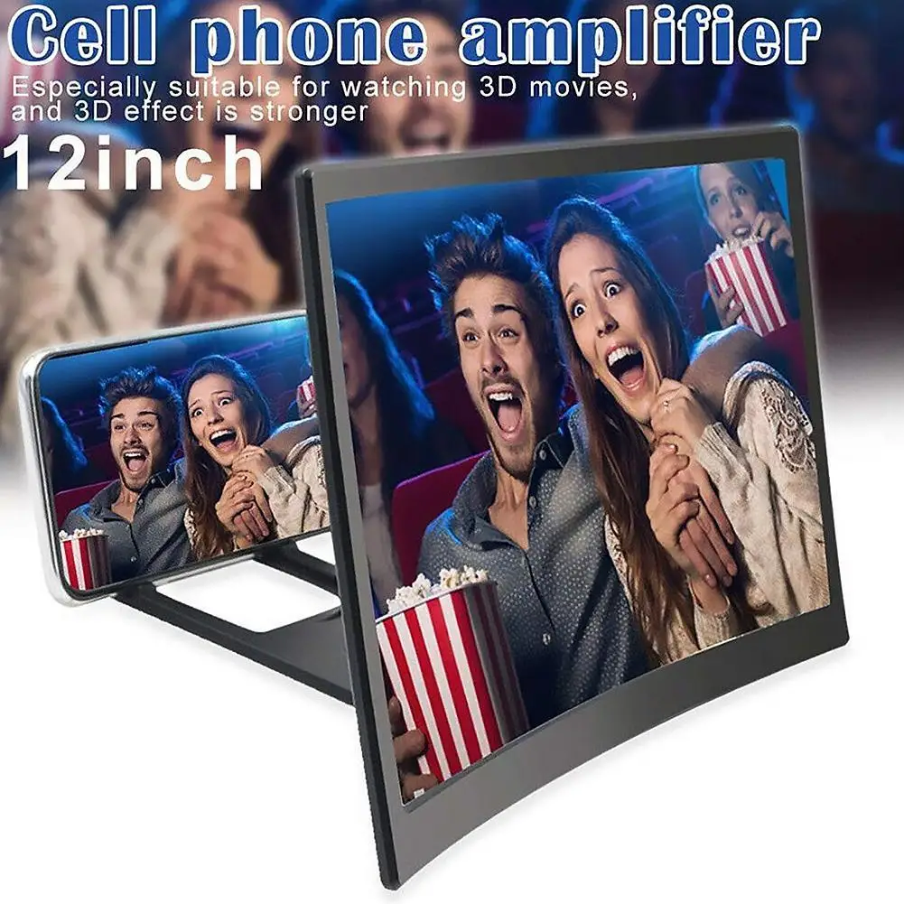 12 inch Curved Screen Display Mobile Phone Amplifier Bracket 3D Phone Screen Magnifier Reduce Radiation Eye Protection