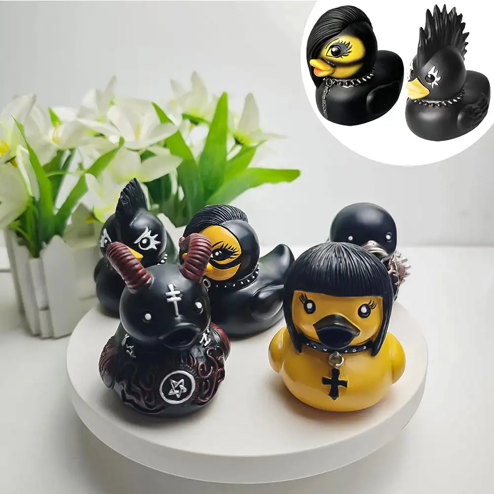 Funny Duckieville Duck Satan Duck Punk Duck Death Rock Duck Valentina Lady Brother Pendant Gothic Rubber Duck Funny Toys Gifts