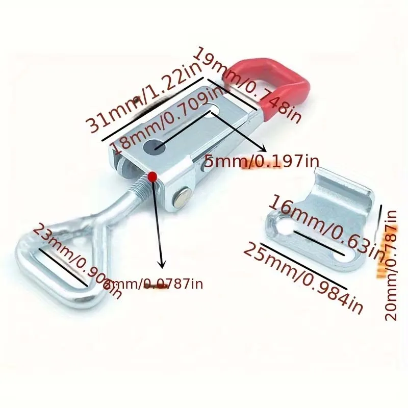 4pcs Heavy Duty Iron Adjustable Strap Latch Clamp Bolt Type Quick Clamp Accessories Horizontal Clamp