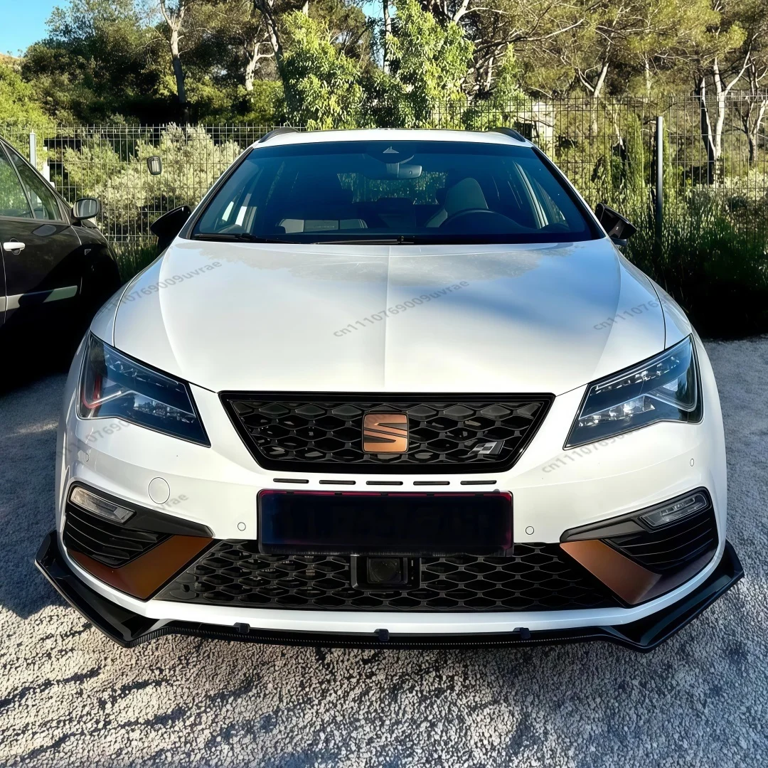 

For Seat Leon MK3 MK3.5 Cupra FR Sportstourer SC 2012-2020 Front Bumper Splitter Lip Spoiler Diffuser Guard Tuning Gloss Black