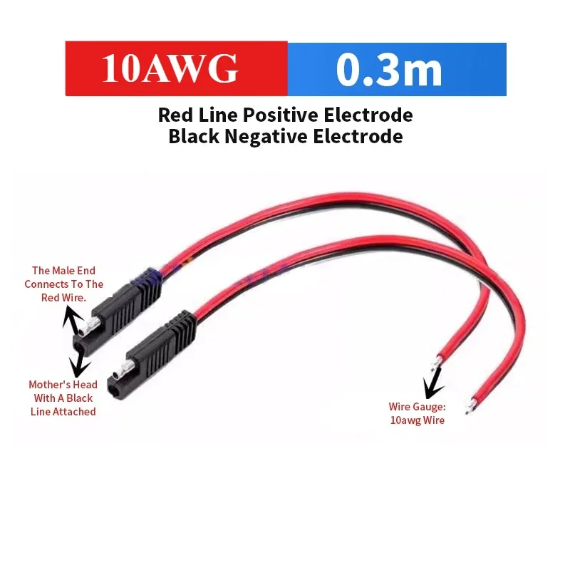 SAE Male Female Single Ended Signal Extension Cable 10/14AWG Quick Disconnect Plug Cable For Solar Electrical Equipment Supplies