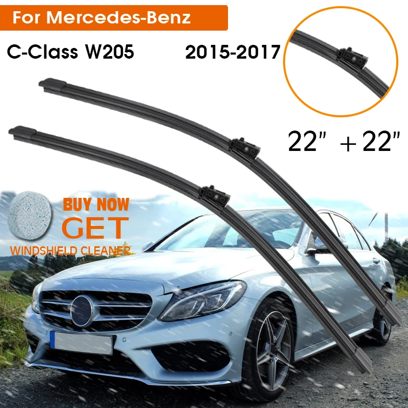 Car For Mercedes-Benz C-Class W205 2015-2017 Windshield Rubber Silicon Refill Front Window Wiper 22\