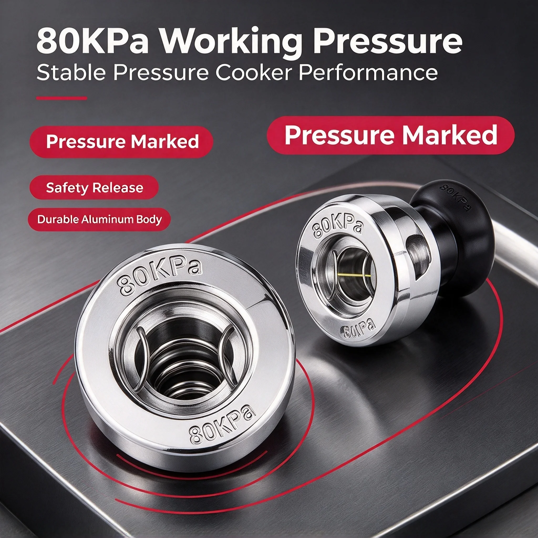 Universal 80KPa Pressure Cooker Regulator Valve, Aluminum Alloy Pressure Release Valve Cooker Replacement Parts