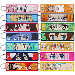 Llavero bordado de Anime para motocicleta, accesorios colgantes, llavero bonito