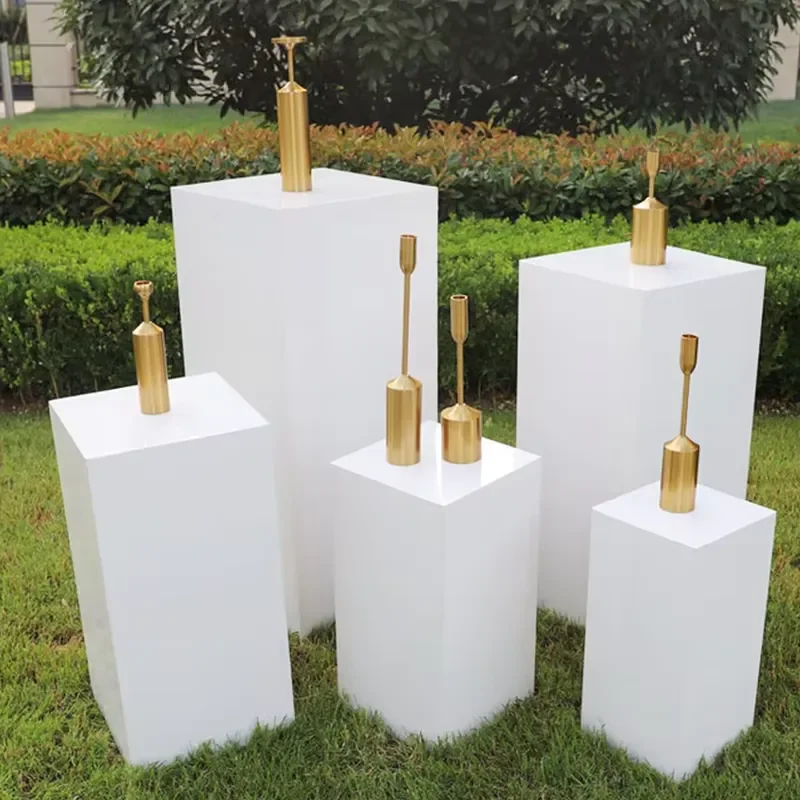 White Square Cake Display Stand New Design Dessert Table Base for Wedding Party Stage Event Decoration Supplies Elegant