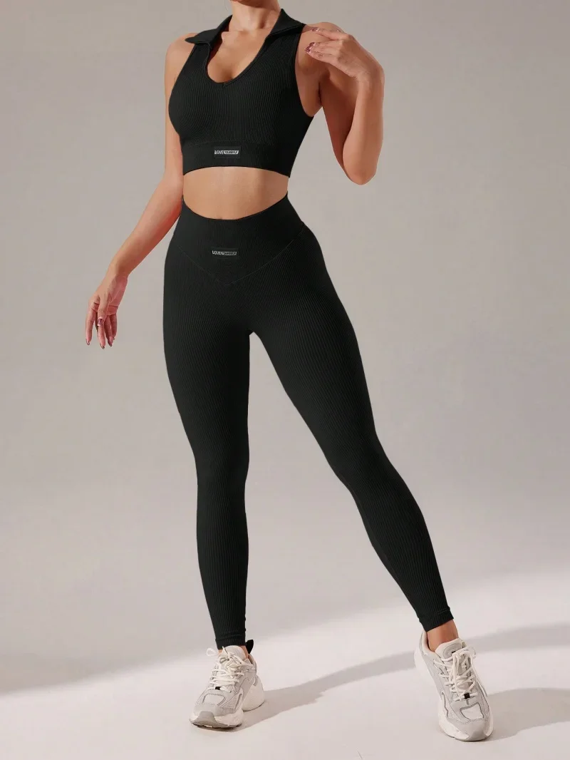 2 stücke Nahtlose Yoga Set Frauen Schönheit Zurück Sport Bh Hüfte Heben Leggings Workout Gym Kleidung Atmungsaktive Fitness Set – Detail 8