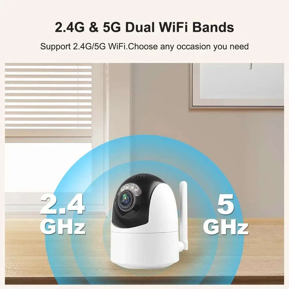 Imagem -02 - Tuya 6mp Câmera ip 2.4g 5g Banda Dupla Wifi Câmeras de Segurança em Casa ao ar Livre à Prova Impermeável Água Detecção Movimento Cctv Câmera Vigilância Vídeo