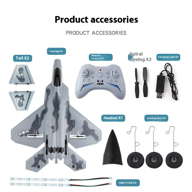 F22 Fx922 Fx930 Fx935 Fixed Wing Four Channel Remote-Controlled Aircraft Model Diy Parts Modification And Assembly Machine