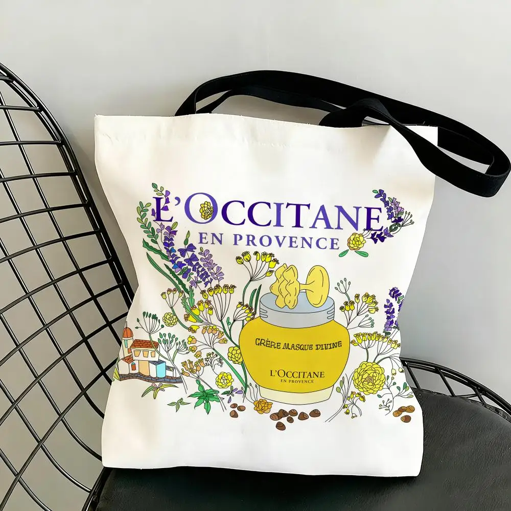 Art de Vivre LOccitane Aufbewahrungstaschen Leichte Canvas-Tragetasche Große Kapazität Schulter-Shopper-Tasche Modische Öko-Mehrzweck-Handtasche