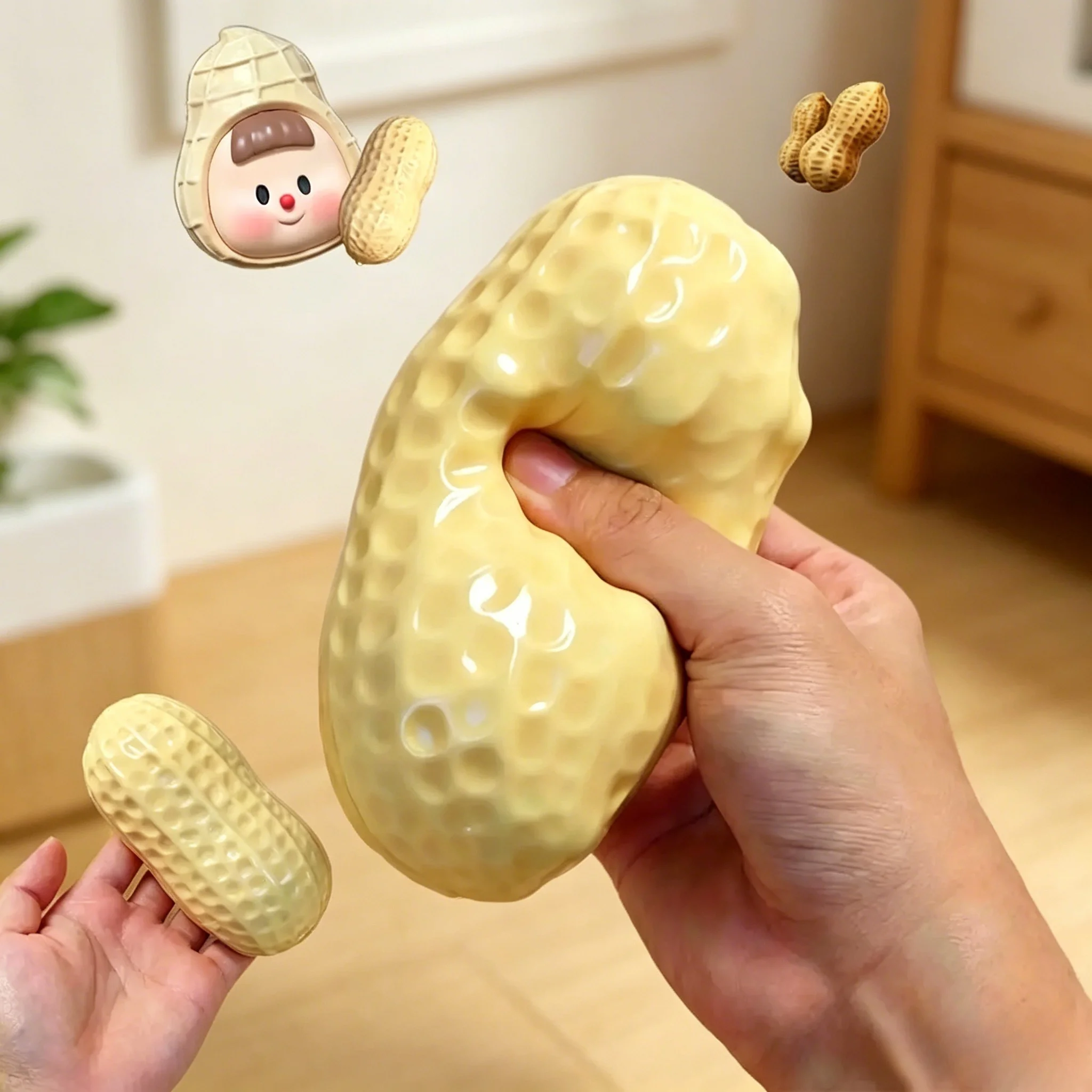 Peanut Ultra Soft Stress Ball Squishy Fidget Toy Silky-Soft Feel ASMR Sensory Anti-Stress Anxiety Relief Toy Squeeze Present