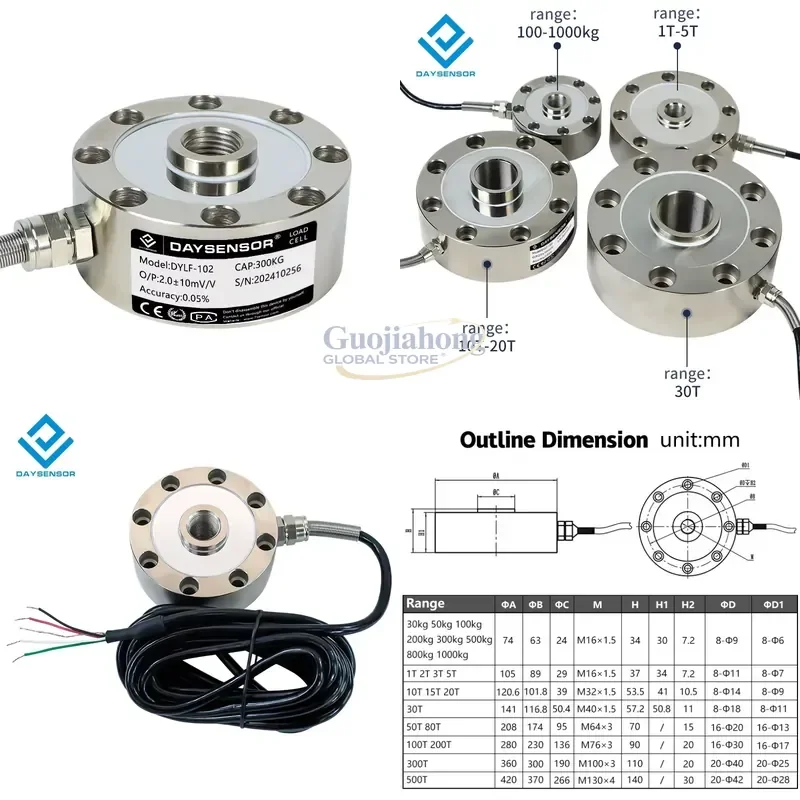 

2026 HOT DYLF-101 10 Ton Truck Scale Spoke Type Tension Compression Load Cell