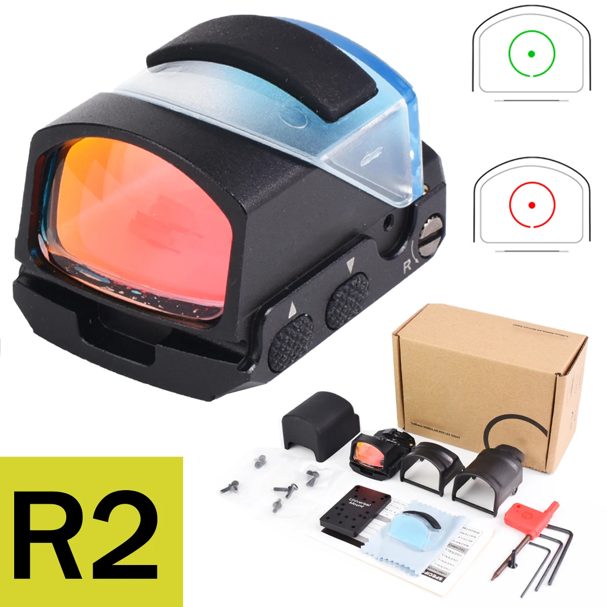 R2 Reflex Red Dot Sight 1X30MM Mini Optic Scope Fully Enclosed Hunting 10 Levels Brightness Adjustment Tactical Accessories