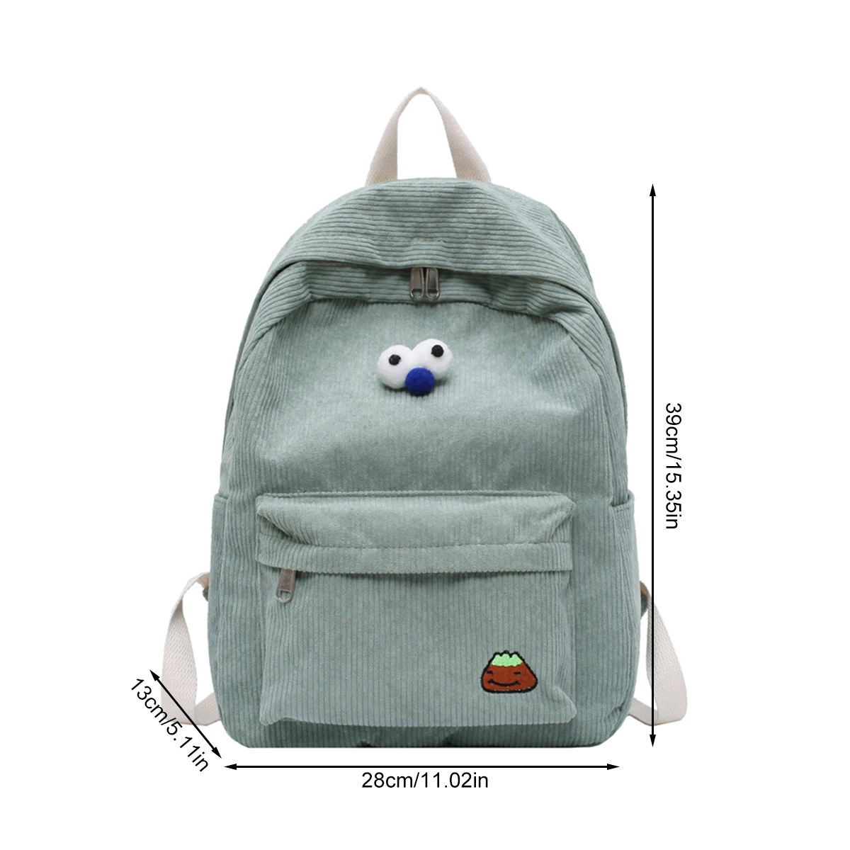 Women Casual Backpack College Wind Large-capacity Corduroy Travel Bag Student School Bag Female High Student Bookbag