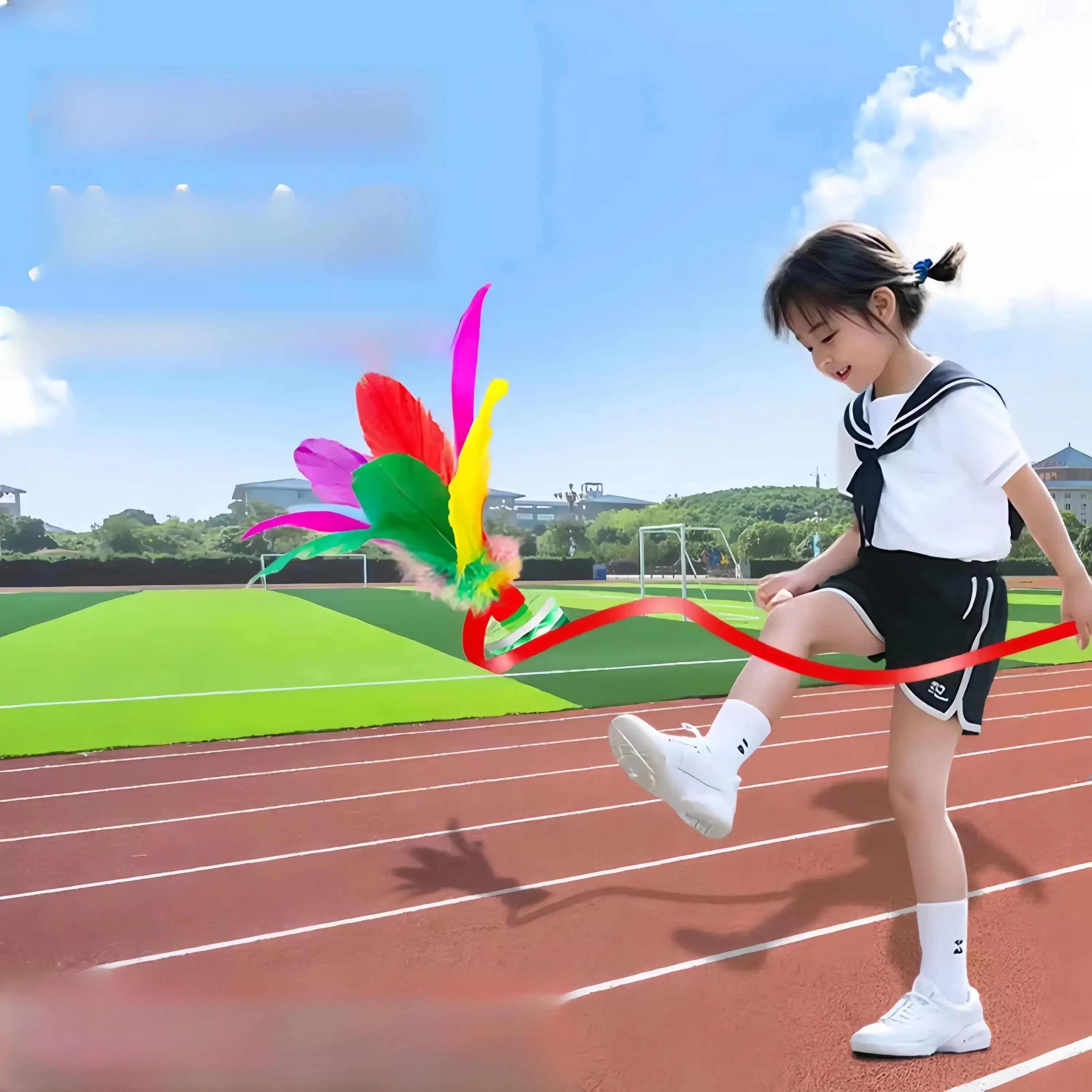 ロープで結ばれた鶏羽根のシャトルコック-キックしやすい-初心者向け-幼稚園生-小学生-大人用-競技用ボール