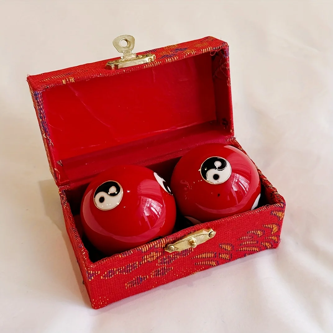 Chinese Retro Tai Chi Baoding Balls with Ring Sound Portable Pocket Size Hand Wrist Exercise Massage Stress Relief Balls view 3