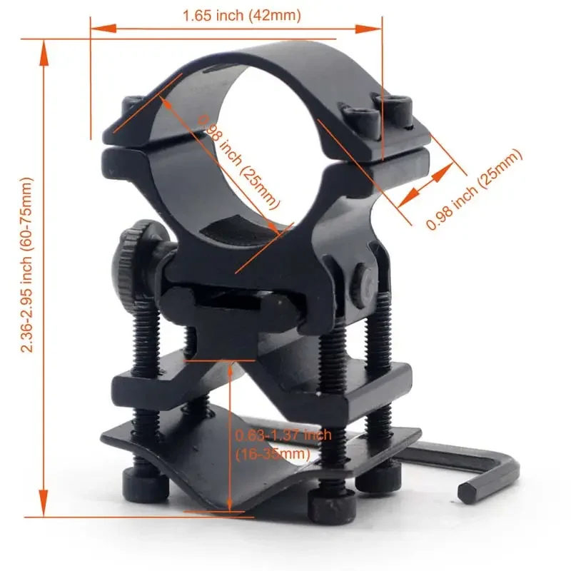 Universal Fixture 25mm Fastening Diameter Butterfly-type Clip Sight Connecting Clip Bicycle Front Light Clip