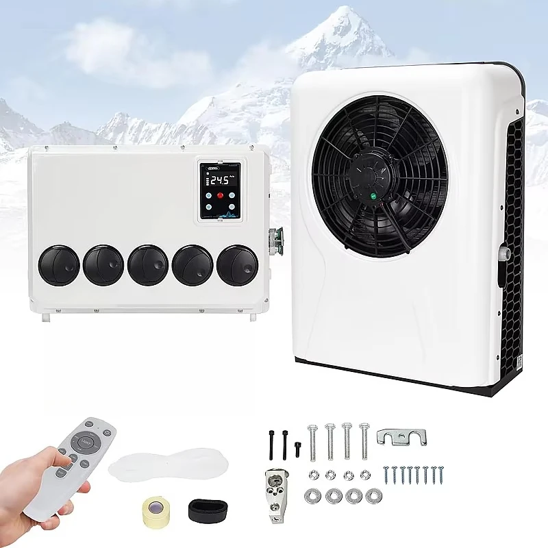 New 12V 24v Mobile AC Truck RV Parking Air Conditioner with Fan Compressor for Car Air Conditioning
