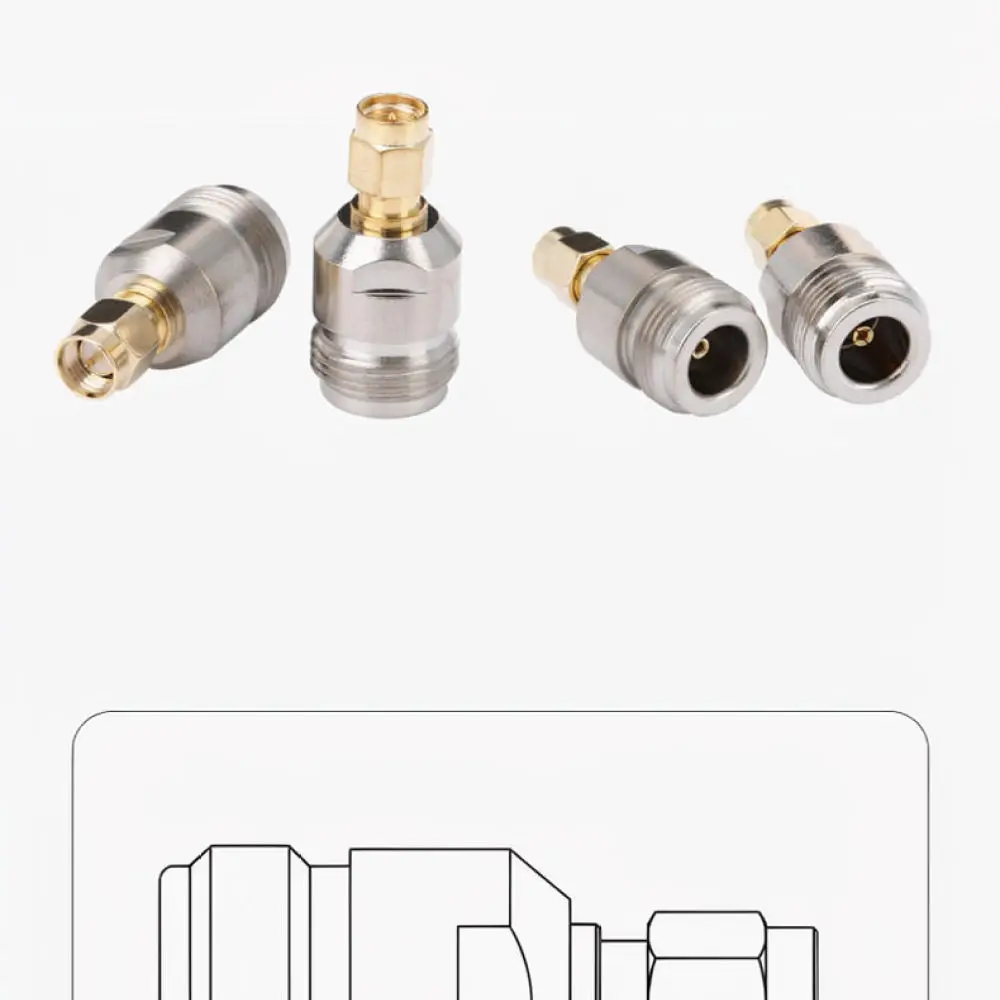 N Type To SMA Coaxial RF Adapter Connector Gold Plated Male Female Signal Converter For Industrial Applications
