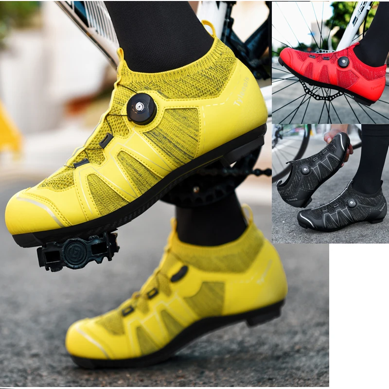 Green Road Bike Shoes Mens Cycling Shoes Quick Ratchet Buckle Compatible with SPD System Pedal  Outdoor Women Red Cyclling Shoes