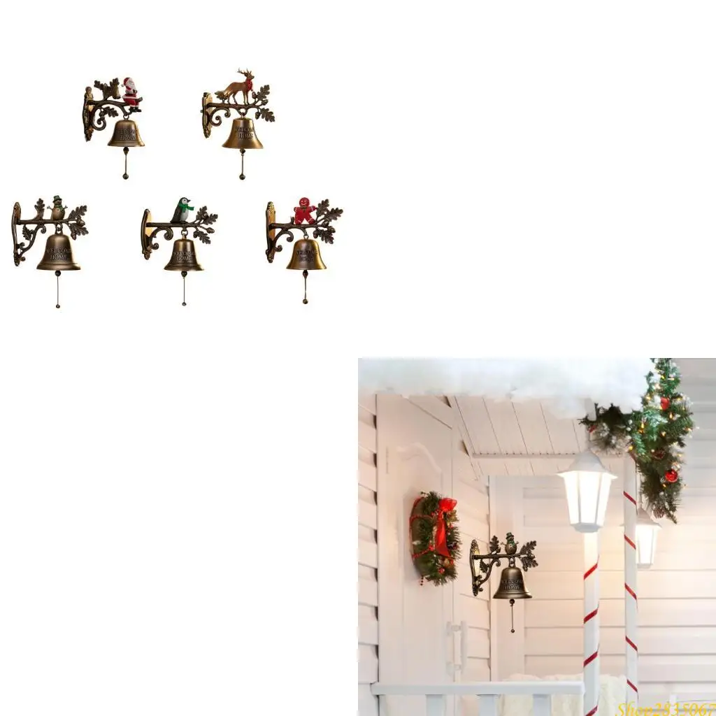 Metal Christmas Entry Doorbell Seasonal Welcome Sign Impermeable Plan Quick Arrange Gift Concept for Home Shop Decors 831F