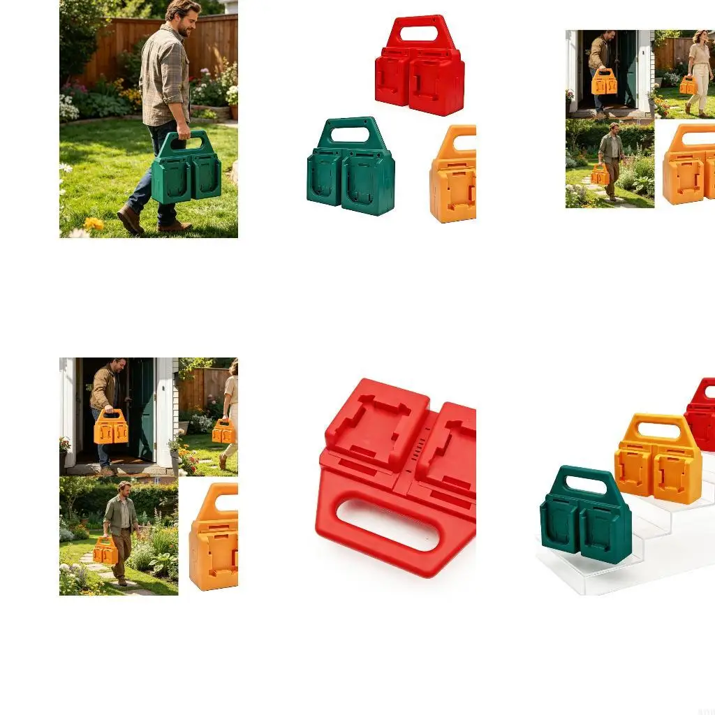 

4 Slot Battery Carrying Holders for 18V 14.4V Batteries Tool Case Storage Organization Rack Portable Battery Replace M4YD