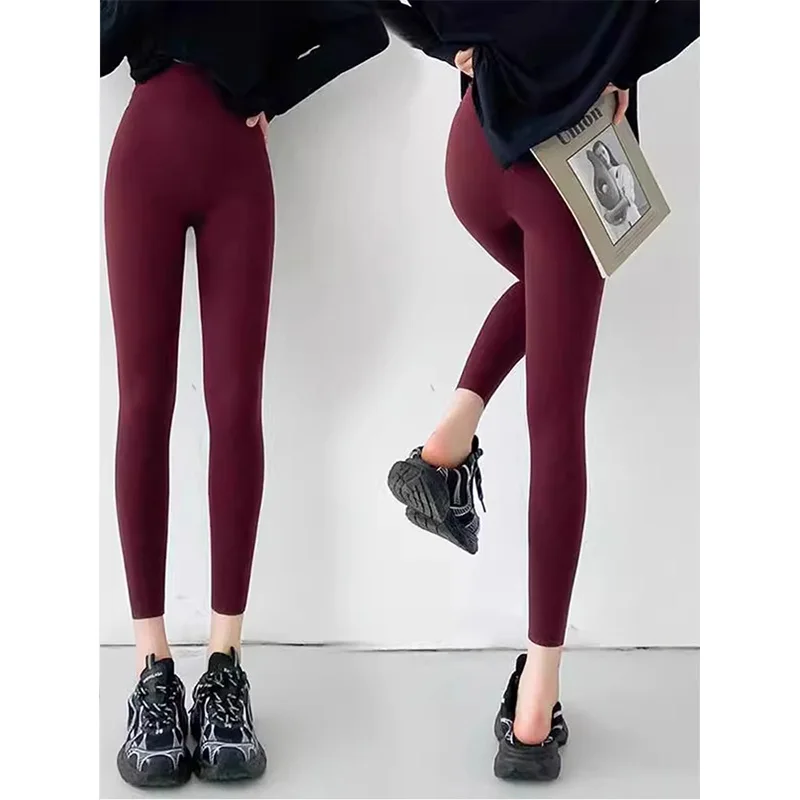 Ankela الأحمر arkskin اليوغا السراويل النسائية ضيقة تناسب الخريف الشتاء جديد Sle حجم صغير الخوخ بعقب قاعدة طبقة السراويل Sl