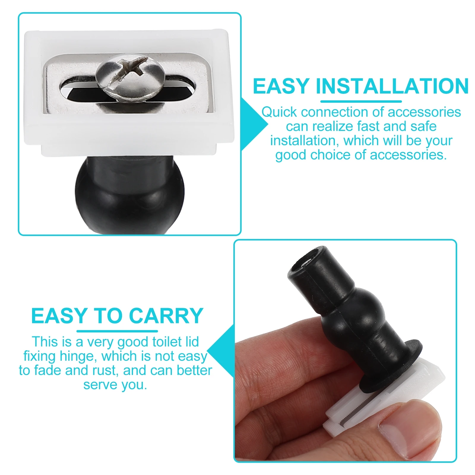 

4pcs Toilet Seat Hinges Stainless Steel ABS Durable Quick Installation Various Styles Wooden Metal Plastic Lids Accessories